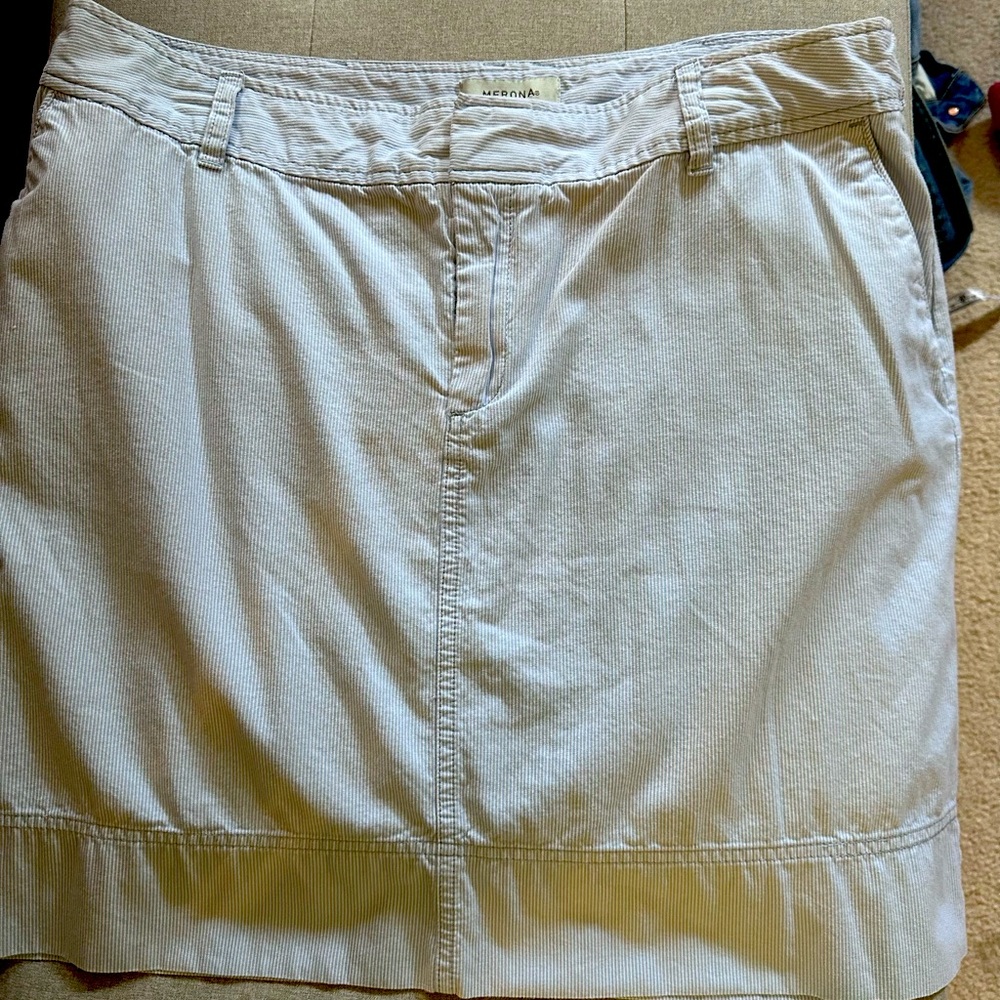 Seersucker Blue and white skirt